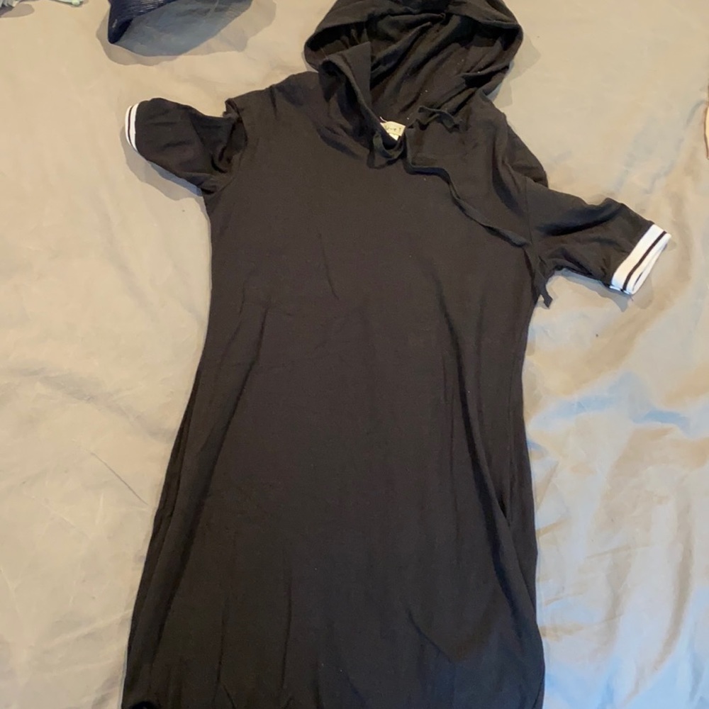 Black Hooded Dress - Love J - Medium